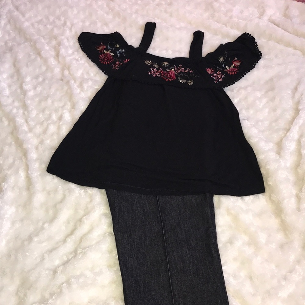 Embroidered Off Shoulder Top